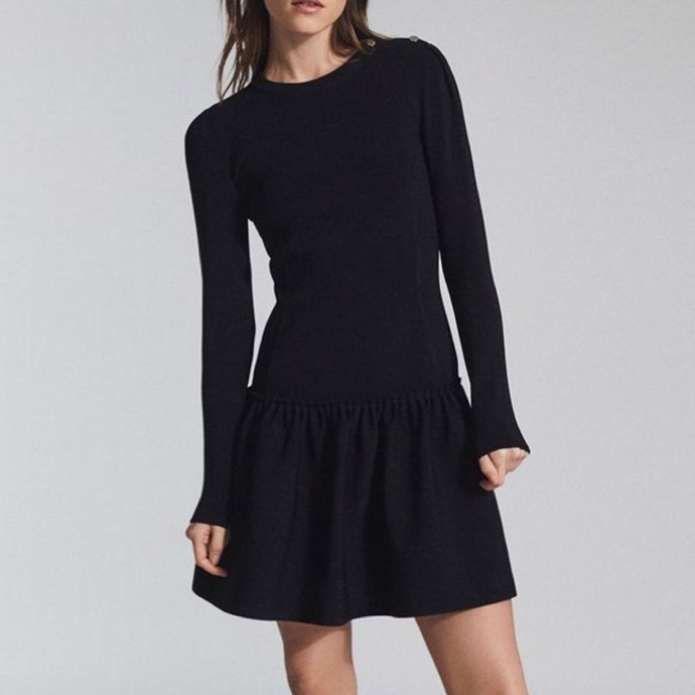 Reiss Charlotte Knitted Ruffle Hem Dress - Picture 13 of 13
